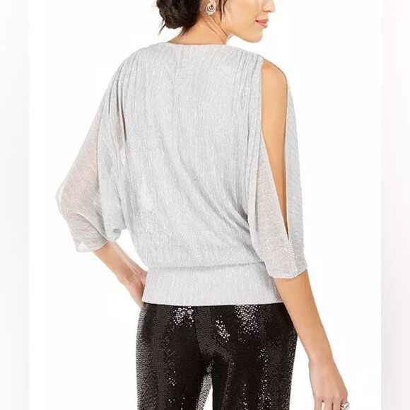 MSK
Split-Sleeve Metallic Blouson Top - Picture 10 of 10